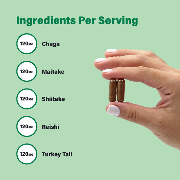 Ingredients per serving for Satori Shroom Co's Immunity Boost