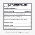 Supplement facts for Calm & Zen